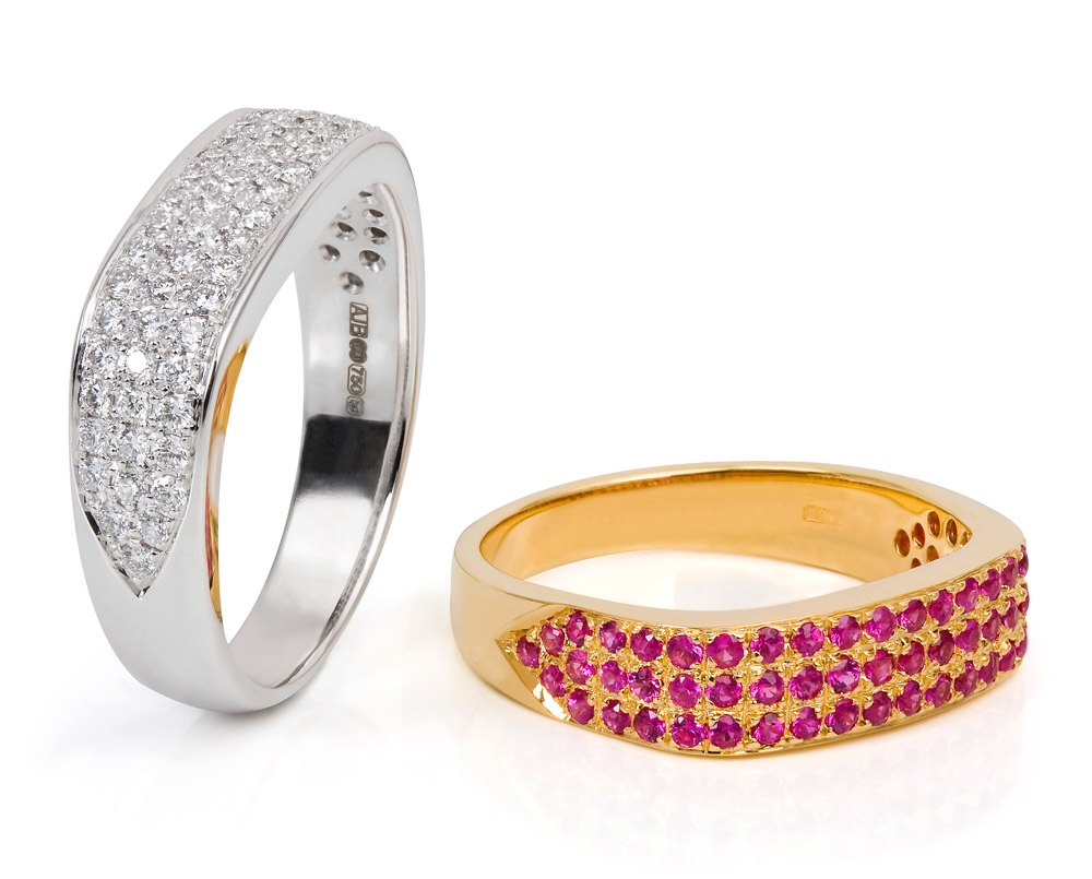 Dream Rings – Hot Pink Sapphires Or Diamonds 18k Gold